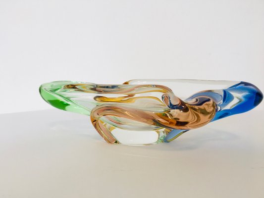 Mid-Century Czech Art Glass Rhapsody Ashtray by Frantisek Zemek for Mstisov, 1950s-YNX-676102