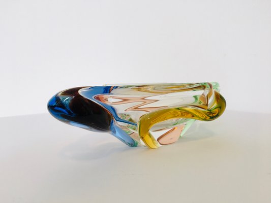 Mid-Century Czech Art Glass Rhapsody Ashtray by Frantisek Zemek for Mstisov, 1950s-YNX-676102