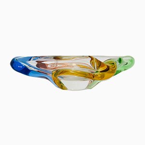 Mid-Century Czech Art Glass Rhapsody Ashtray by Frantisek Zemek for Mstisov, 1950s-YNX-676102