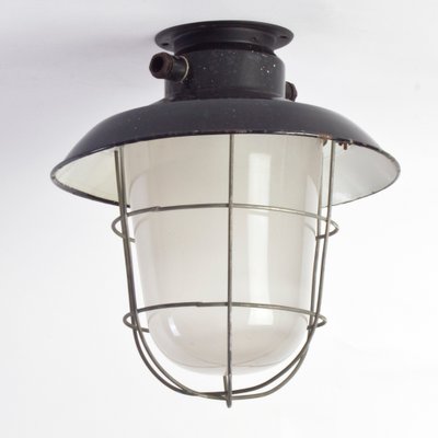 Mid-Century Czech Industrial Factory Ceiling Lamp, 1960s-UL-872526