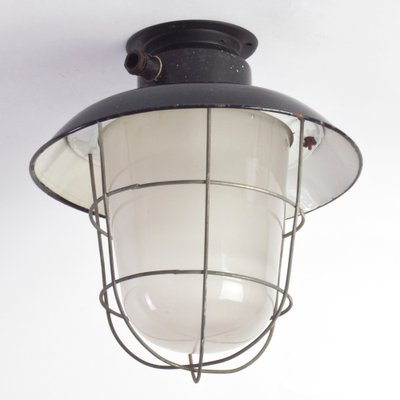 Mid-Century Czech Industrial Factory Ceiling Lamp, 1960s-UL-872526