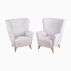 Mid-Century Czech Oak Armchairs, 1950s, Set of 2-WHY-1780509