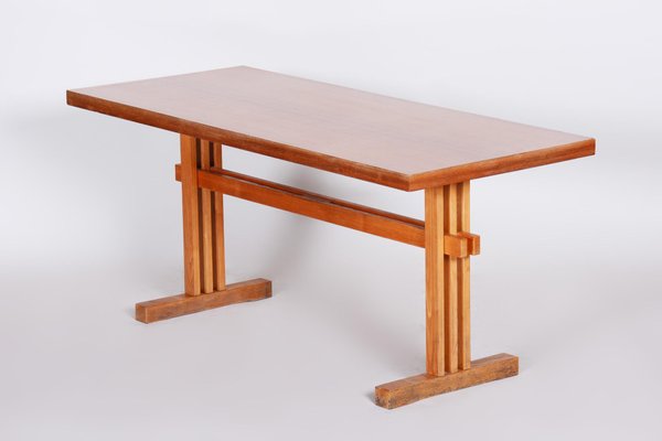 Mid-Century Czech Rectangular Oak and Beech Table, 1960s-WHY-1016701