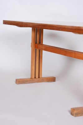 Mid-Century Czech Rectangular Oak and Beech Table, 1960s-WHY-1016701