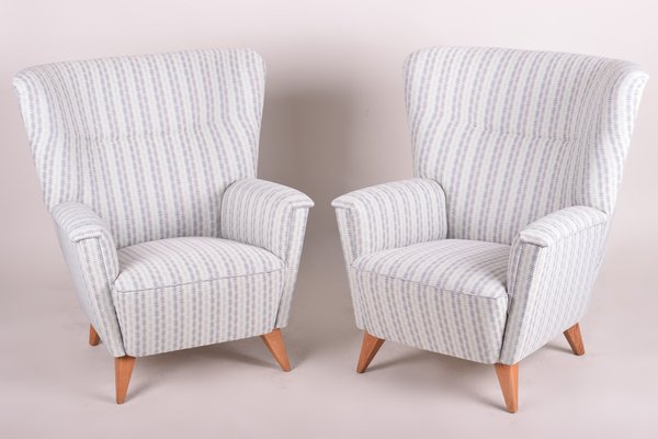 Mid-Century Czech White Oak Armchairs, 1950s, Set of 2-WHY-1069002