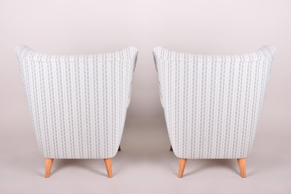 Mid-Century Czech White Oak Armchairs, 1950s, Set of 2-WHY-1069002