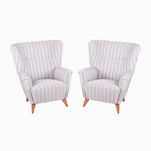 Mid-Century Czech White Oak Armchairs, 1950s, Set of 2-WHY-1069002