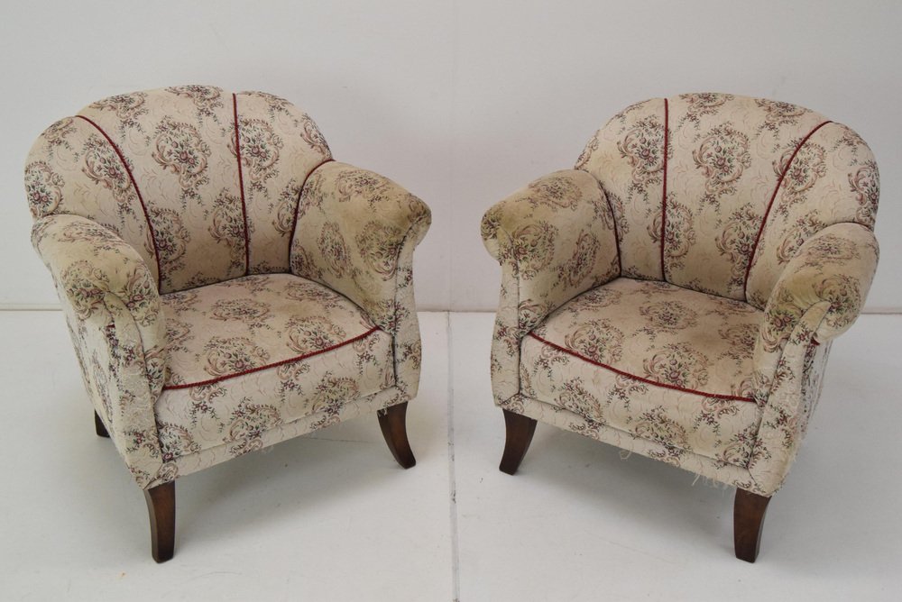 Mid-Century Czechoslovakian Armchairs, 1950s, Set of 2