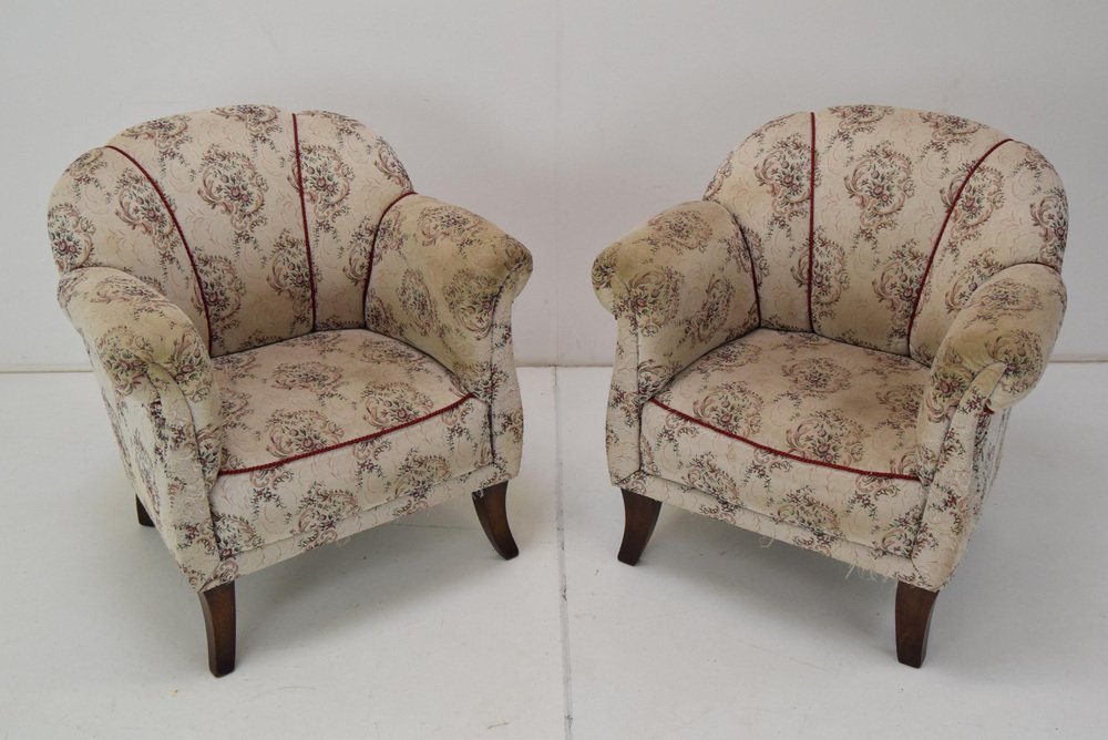 Mid-Century Czechoslovakian Armchairs, 1950s, Set of 2