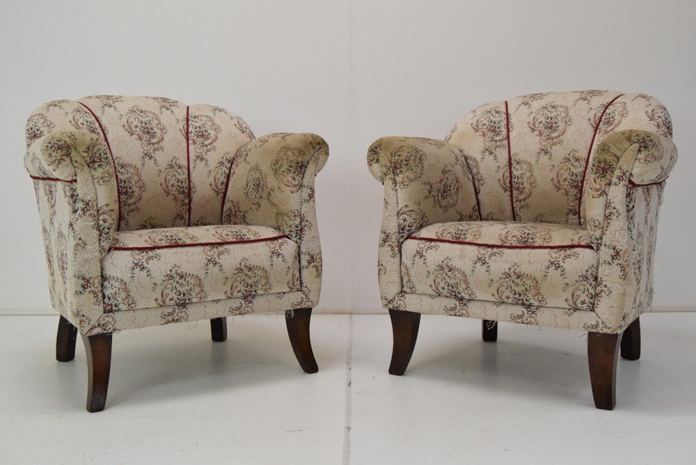 Mid-Century Czechoslovakian Armchairs, 1950s, Set of 2