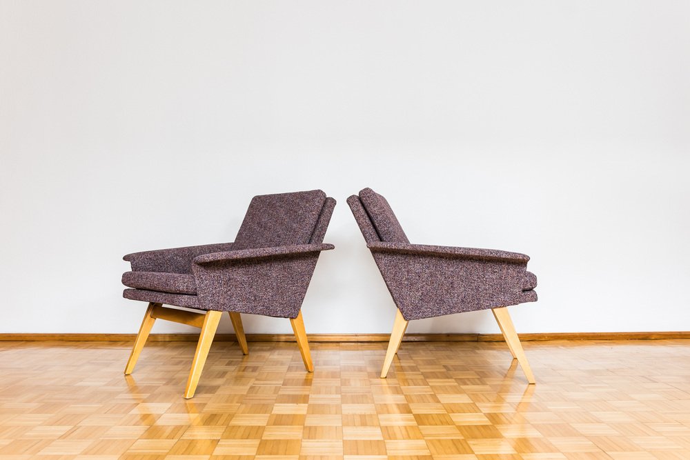 Mid-Century Czechoslovakian Armchairs, 1960s, Set of 2