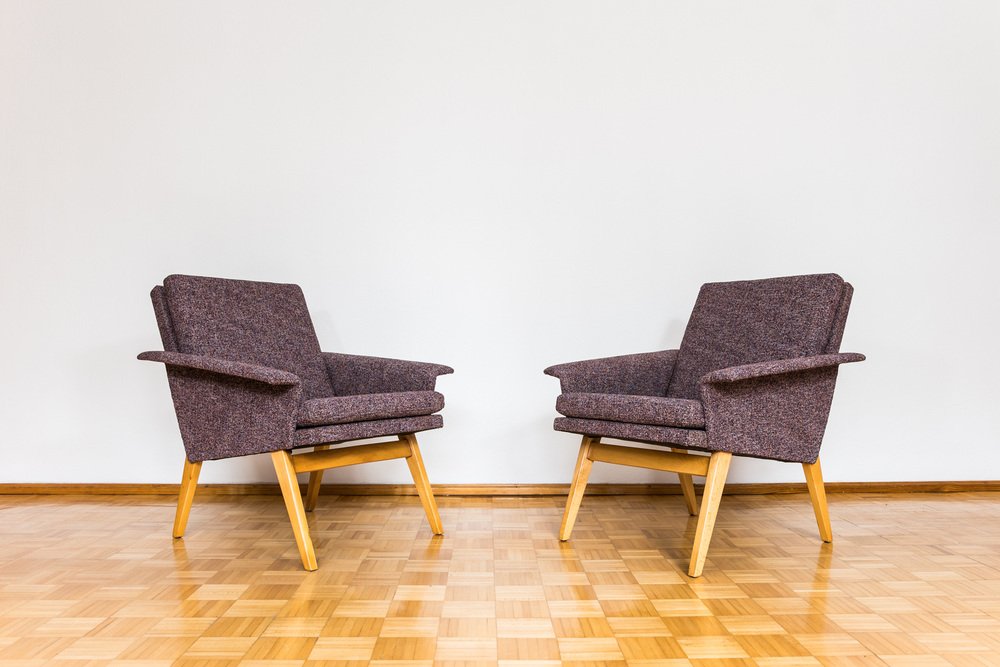 Mid-Century Czechoslovakian Armchairs, 1960s, Set of 2