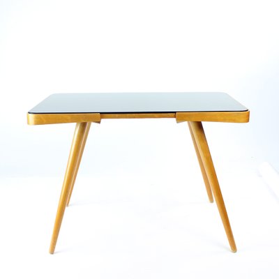 Mid-Century Czechoslovakian Coffee Table in Oak and Black Glass from Cesky Nabytek, 1960s-UL-1314616