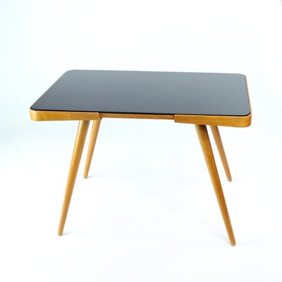 Mid-Century Czechoslovakian Coffee Table in Oak and Black Glass from Cesky Nabytek, 1960s-UL-1314616