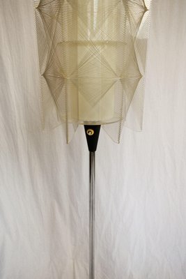 Mid-Century Czechoslovakian Floor Lamp in Nylon and Metal, 1950s-TZ-1229409