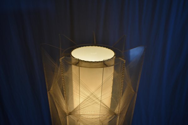 Mid-Century Czechoslovakian Floor Lamp in Nylon and Metal, 1950s-TZ-1229409