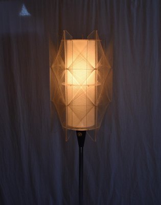 Mid-Century Czechoslovakian Floor Lamp in Nylon and Metal, 1950s-TZ-1229409