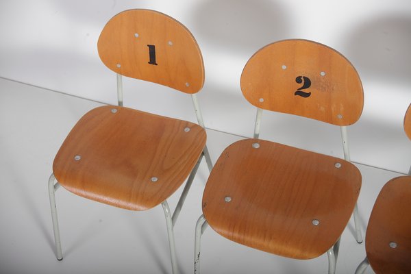 Mid-Century Czechoslovakian Kids School Chairs, Set of 4, 1970s-IND-1422668