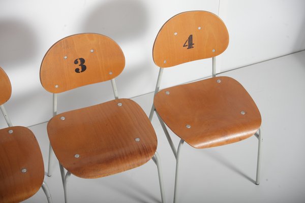 Mid-Century Czechoslovakian Kids School Chairs, Set of 4, 1970s-IND-1422668