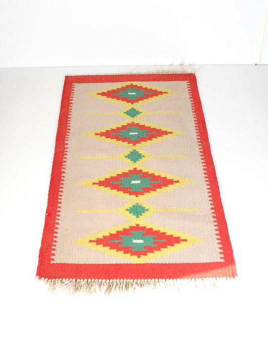 Mid-Century Czechoslovakian Wool Kilim Rug, 1960s