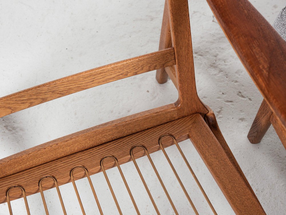 Mid-Century Danish 2-Seat Sofa and Easy Chairs in Oak and Teak attributed to Tove & Edvard Kindt-Larsen for France & Daverkosen, Set of 3