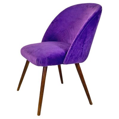 Mid-Century Danish Armchair in Beech Wood and Purple Velvet, 1960s-GDD-1777395