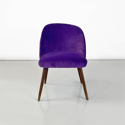 Mid-Century Danish Armchair in Beech Wood and Purple Velvet, 1960s-GDD-1777395