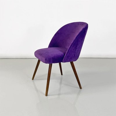 Mid-Century Danish Armchair in Beech Wood and Purple Velvet, 1960s-GDD-1777395