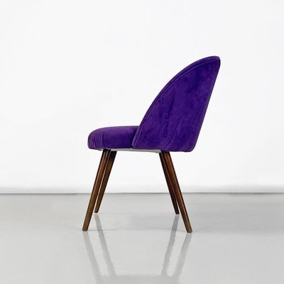 Mid-Century Danish Armchair in Beech Wood and Purple Velvet, 1960s-GDD-1777395