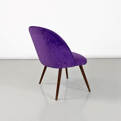 Mid-Century Danish Armchair in Beech Wood and Purple Velvet, 1960s-GDD-1777395