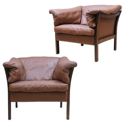 Mid-Century Danish Armchairs in Buffalo Leather, Set of 2-TCS-1786965