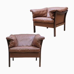 Mid-Century Danish Armchairs in Buffalo Leather, Set of 2-TCS-1786965