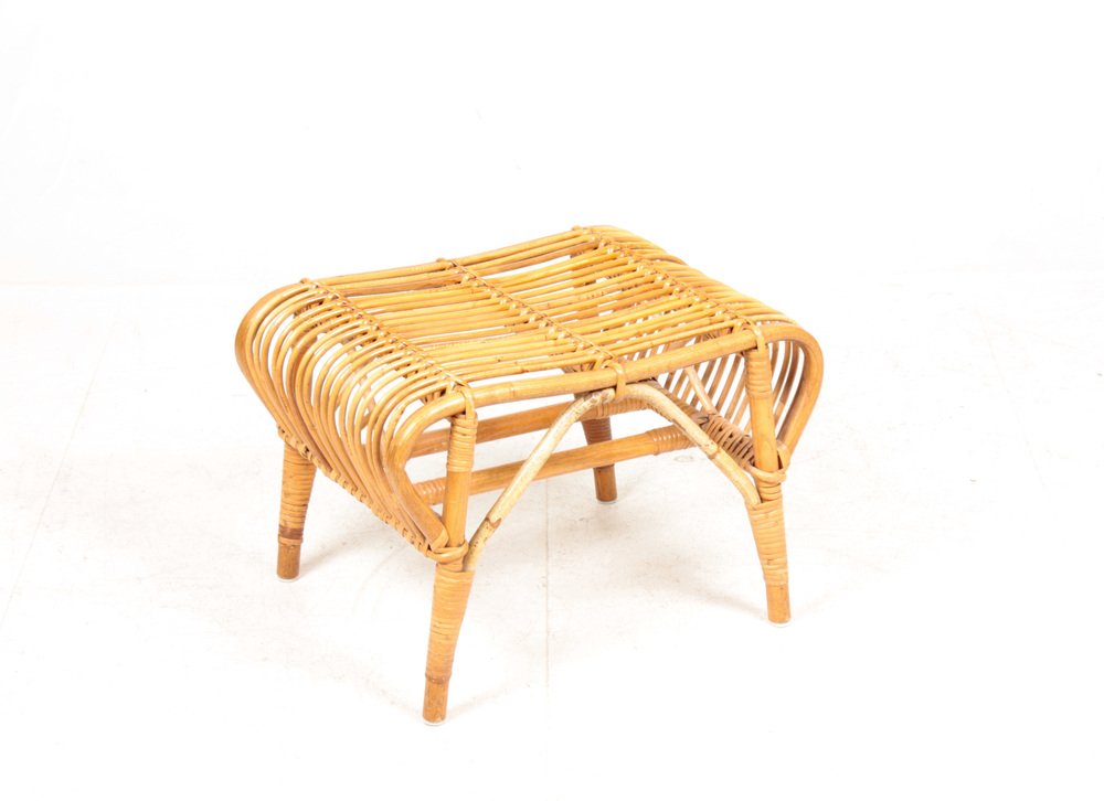 Mid-Century Danish Bamboo Stool by Wengler, 1950s