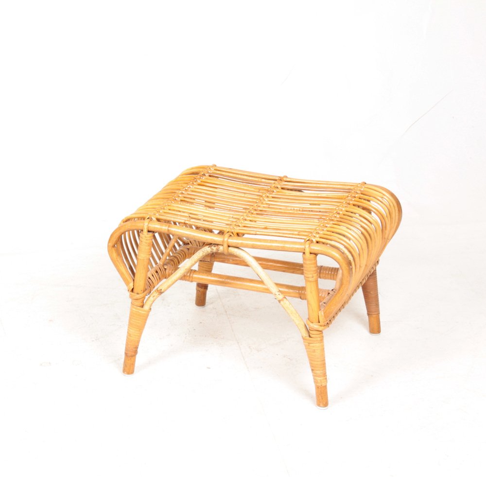 Mid-Century Danish Bamboo Stool by Wengler, 1950s