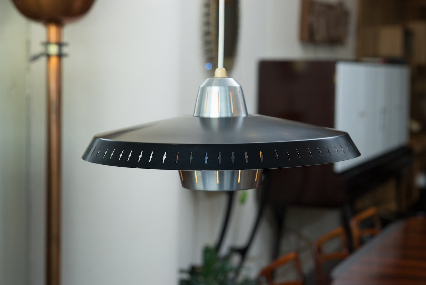 Mid-Century Danish Black Lacquered Pendant