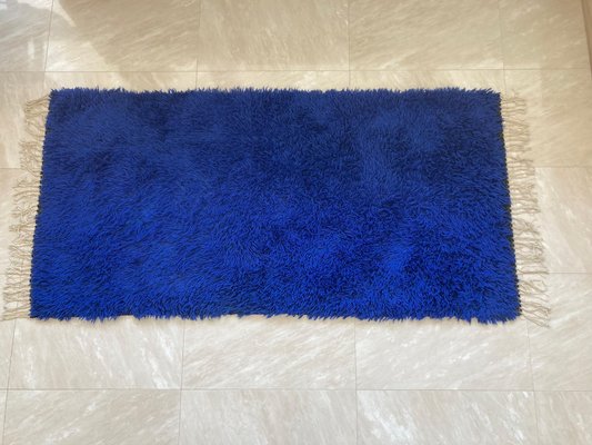 Mid-Century Danish Blue Carpets in Wool, 1970s, Set of 2-TZ-1179551