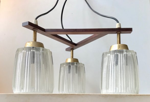 Mid-Century Danish Brass and Glass Ceiling Lamp, 1950s-LCR-692024