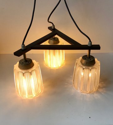 Mid-Century Danish Brass and Glass Ceiling Lamp, 1950s-LCR-692024