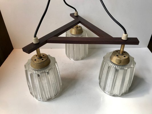 Mid-Century Danish Brass and Glass Ceiling Lamp, 1950s-LCR-692024