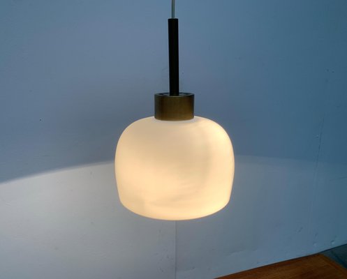 Mid-Century Danish Brass and Glass Pendant-UAH-1015720