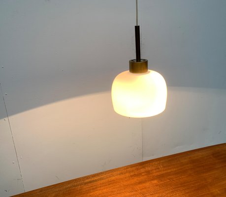 Mid-Century Danish Brass and Glass Pendant-UAH-1015720