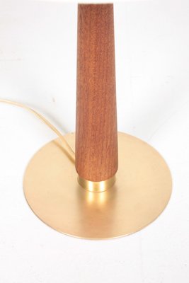 Mid-Century Danish Brass and Teak Table Lamp, 1950s-FK-549199