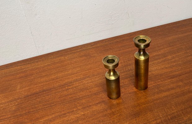 Mid-Century Danish Brass Candleholders from Boyes Metalkunst, 1960s, Set of 2-UAH-2020630