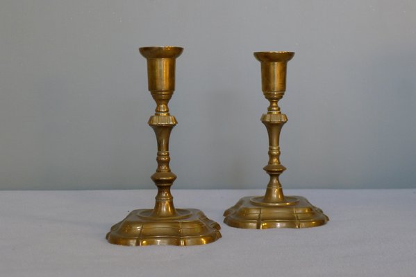 Mid-Century Danish Brass Candleholders in Classic Form, Set of 2-VRE-834095