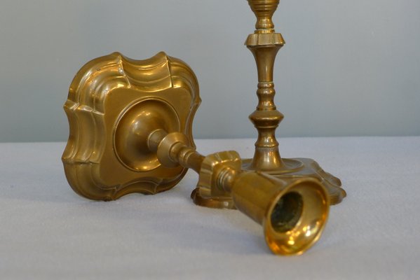 Mid-Century Danish Brass Candleholders in Classic Form, Set of 2-VRE-834095