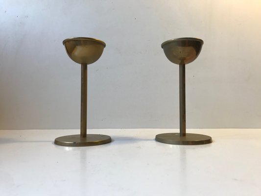 Mid-Century Danish Brass Candlesticks from Cawa, 1970s, Set of 2-LCR-807624