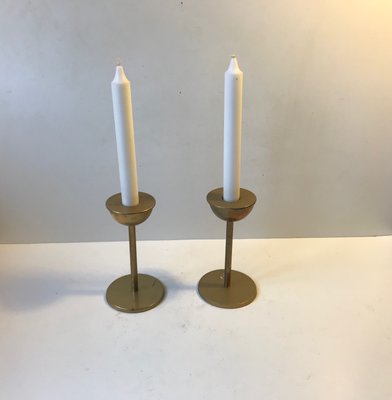 Mid-Century Danish Brass Candlesticks from Cawa, 1970s, Set of 2-LCR-807624