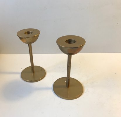 Mid-Century Danish Brass Candlesticks from Cawa, 1970s, Set of 2-LCR-807624