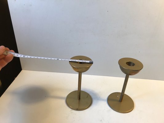 Mid-Century Danish Brass Candlesticks from Cawa, 1970s, Set of 2-LCR-807624