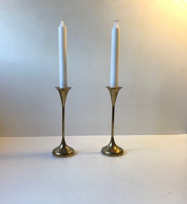 Mid-Century Danish Brass Candlesticks from Hyslop, 1960s, Set of 2-LCR-782551